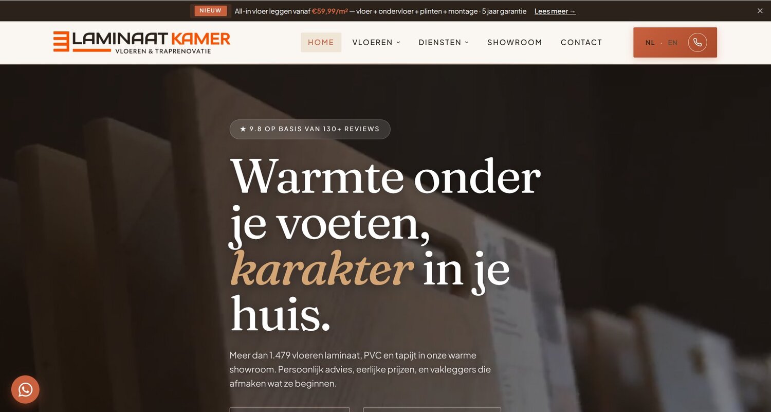 Laminaatkamer Spijkenisse — vloeren showroom